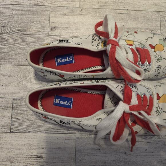 Keds Womens Day of the Dead Print Sneakers With Red Laces Size 6.5 - Picture 6 of 11